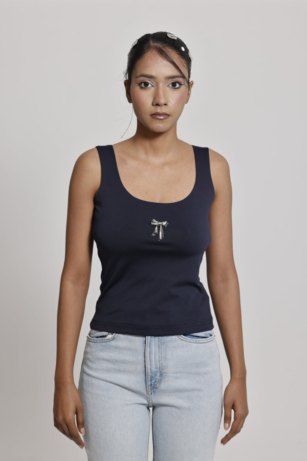 Bow Double-Layer Tank Top