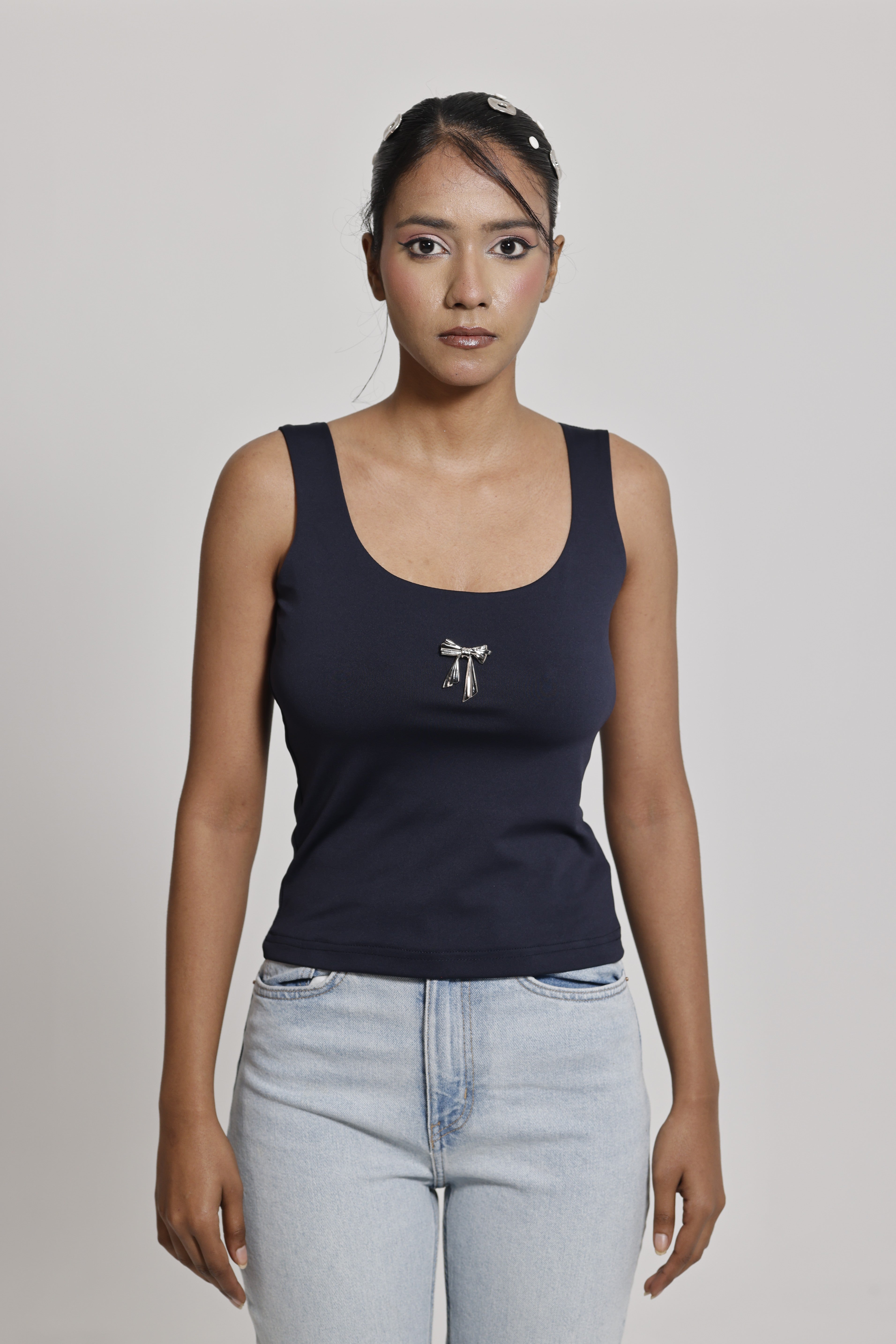 Bow Double-Layer Tank Top