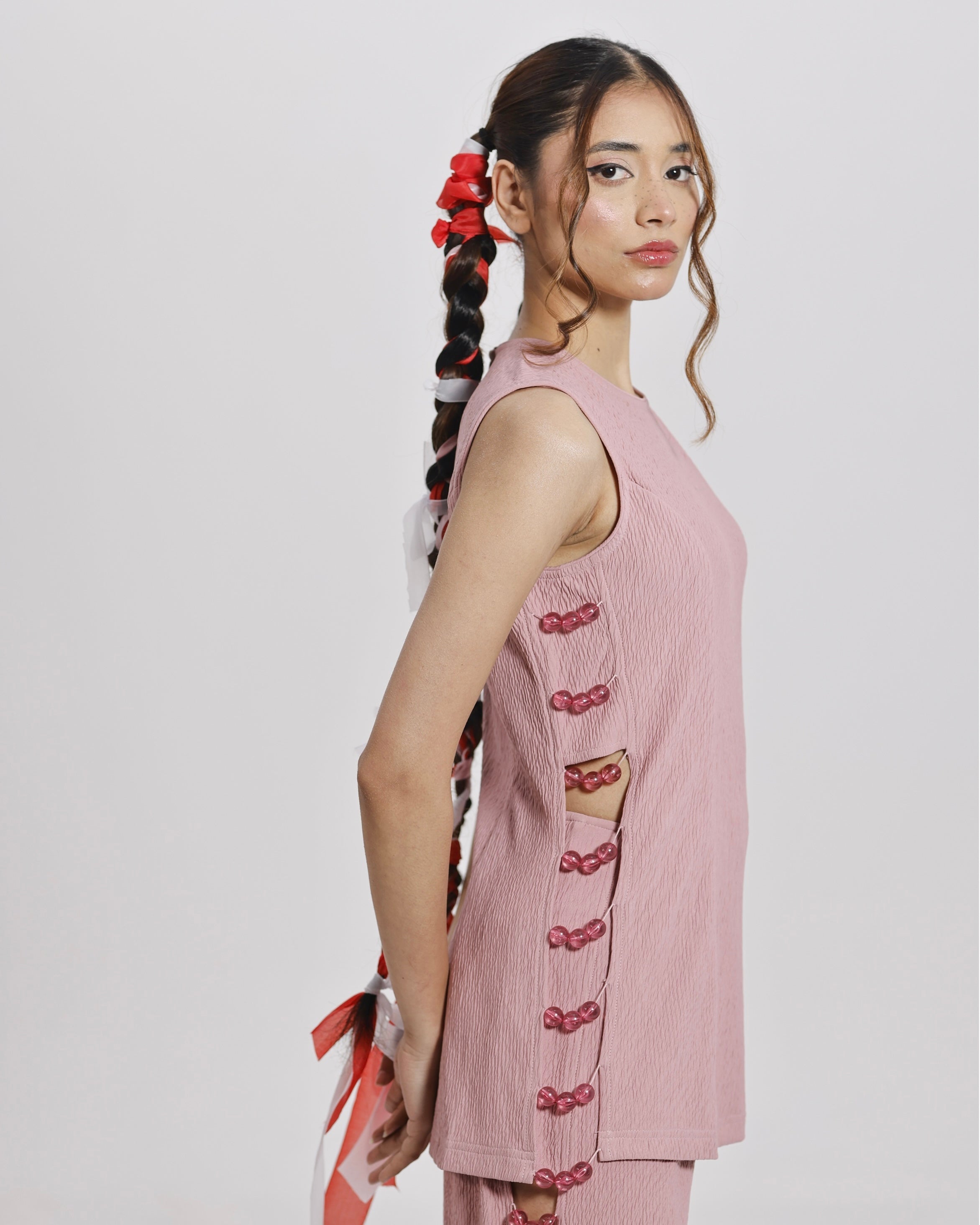 BLUSH BEAD AFFAIR CO-ORD SET