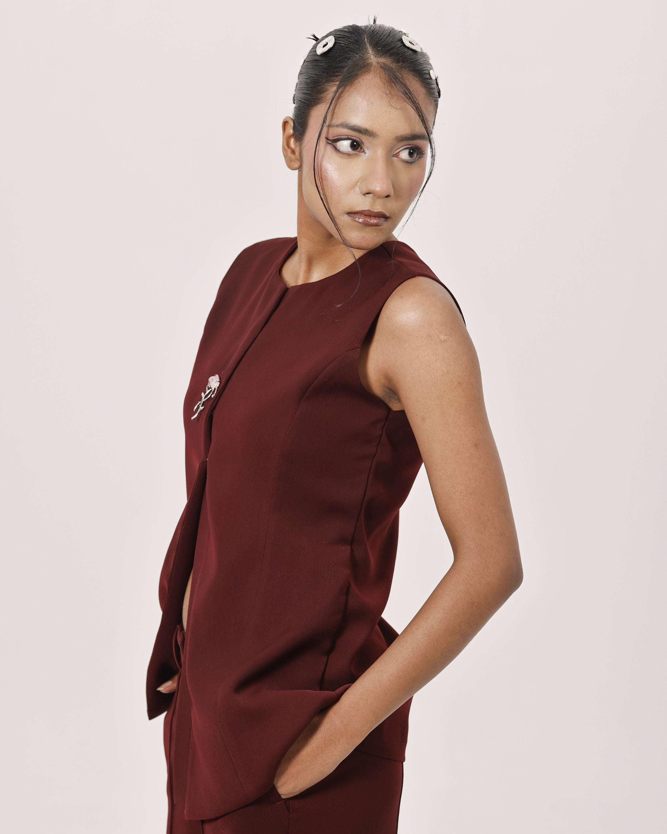 THE ROSEATTE HALF OPEN VEST